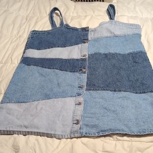 GAP Women's Patchwork Denim Mini Dress - Blue